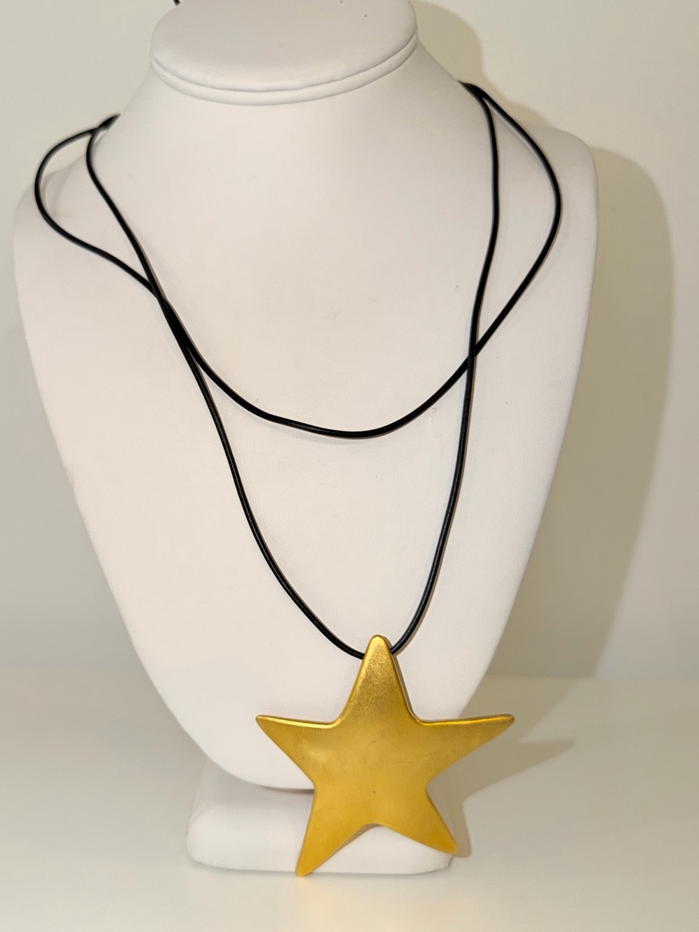 Brighton Gold-Tone Star With Black X-Long Cord Necklace
